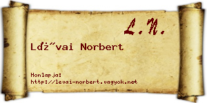 Lévai Norbert névjegykártya